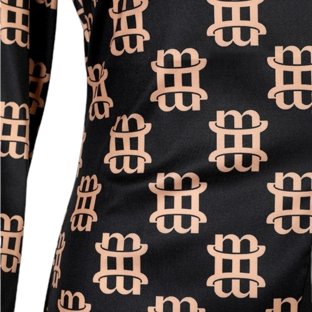 Letter Print Button Decor High Split Top (NWOT)‎ - image 4